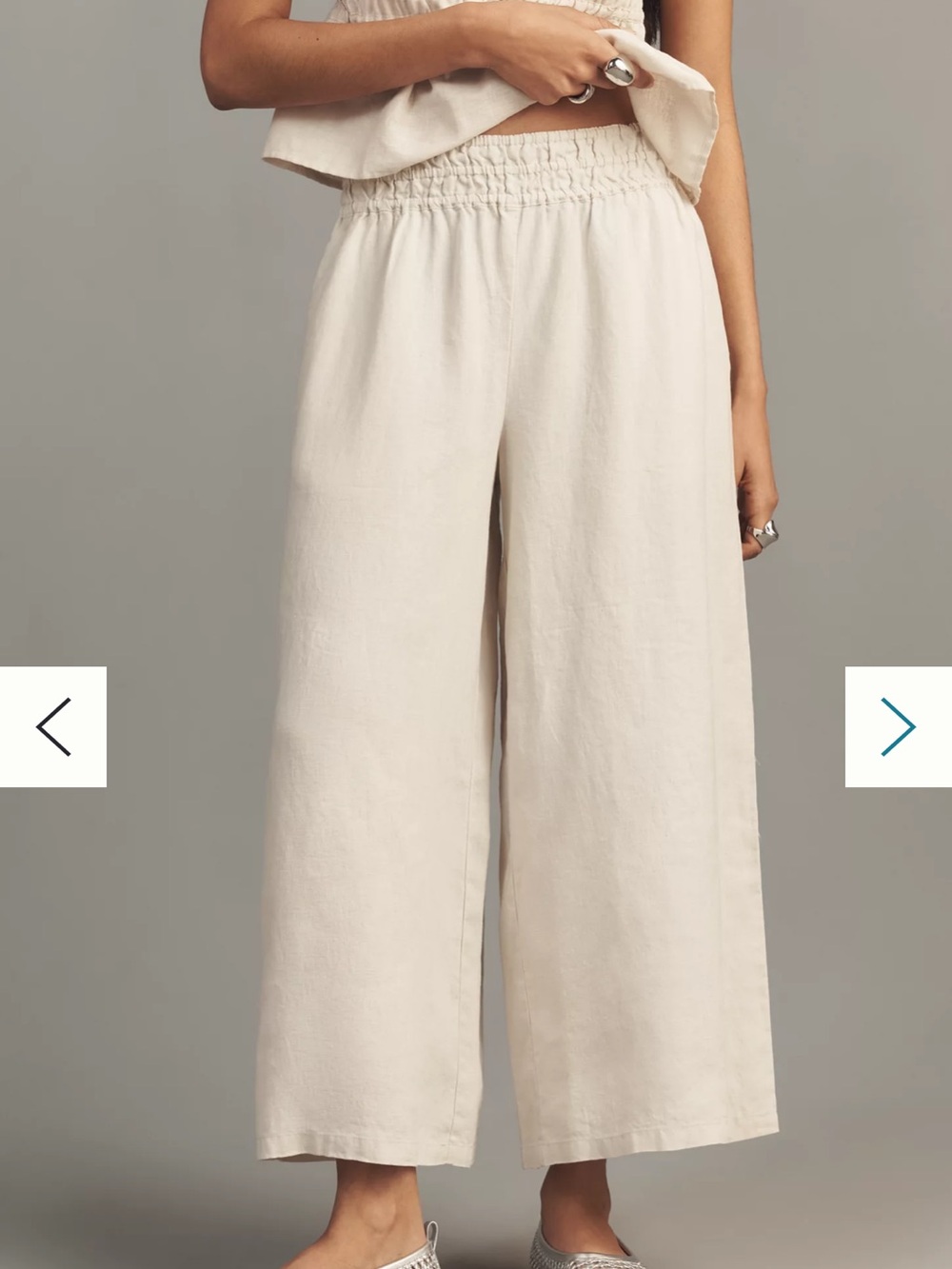 New With Tags Anthropologie Somerset Wide Leg 100% Linen Pants Sz S